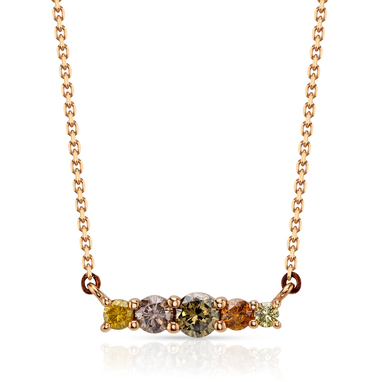 Natural Fancy Color Diamond Bar Necklace