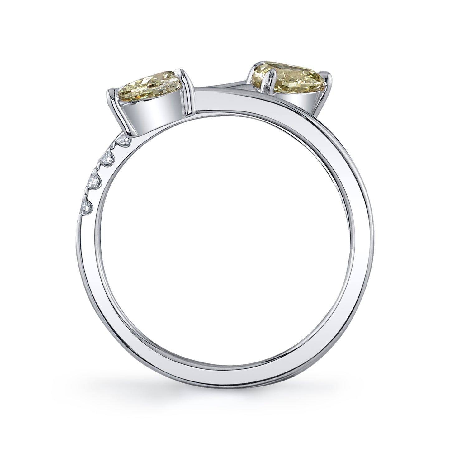 Natural Green Diamonds Bypass Ring