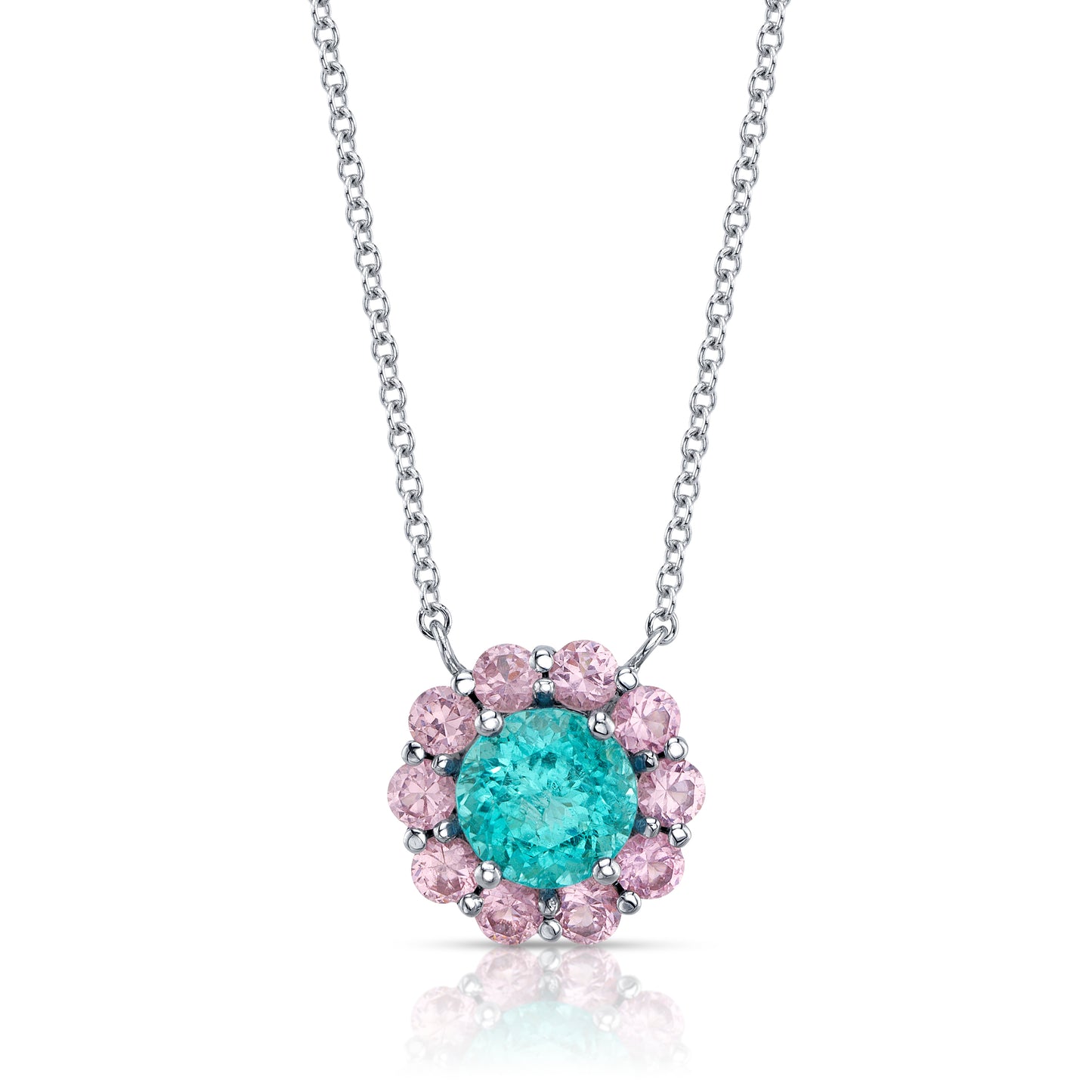 Natural GIA Paraiba Tourmaline and Spinel Necklace