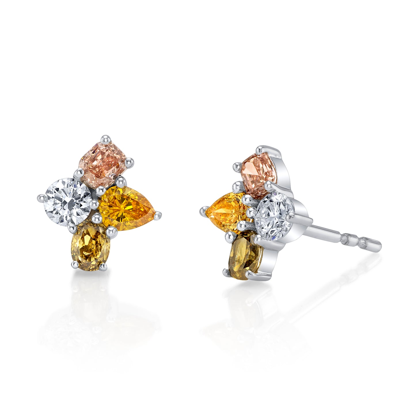 Natural Fancy Color Diamond Earring Studs