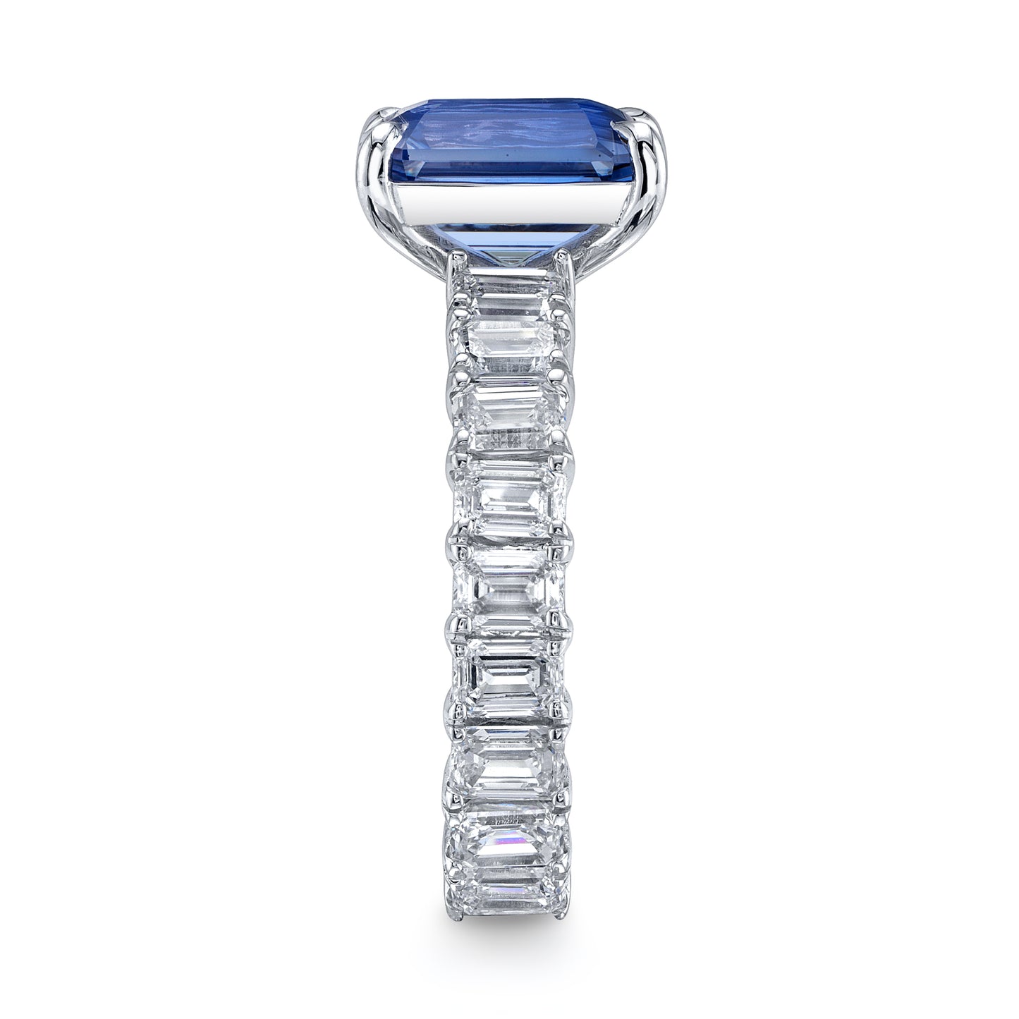 GIA No Heat Emerald Cut Sapphire Ring