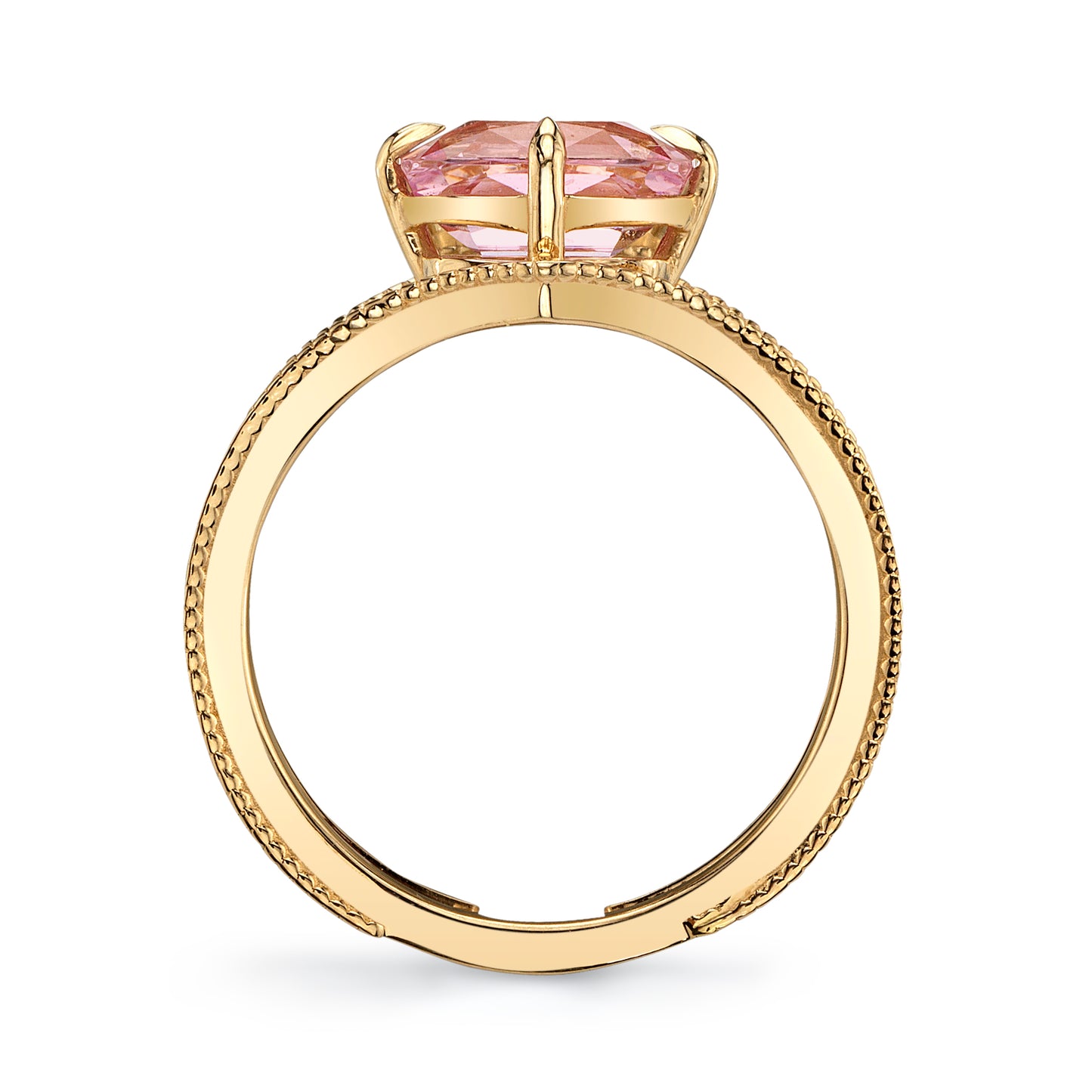 GIA No Heat Elongated Cushion Pink Sapphire Ring