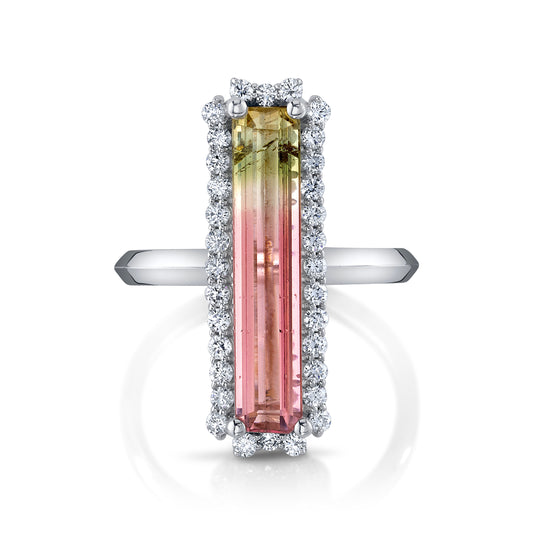 Untreated Watermelon Tourmaline Ring