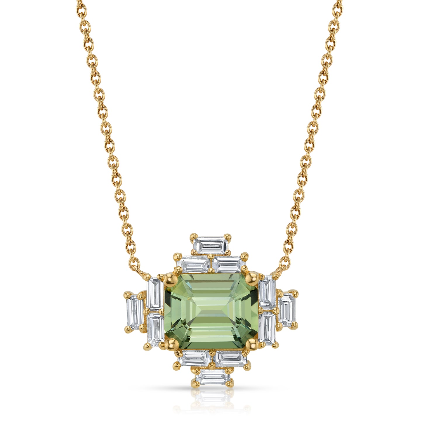 No Heat Sri Lanka Green Sapphire Necklace