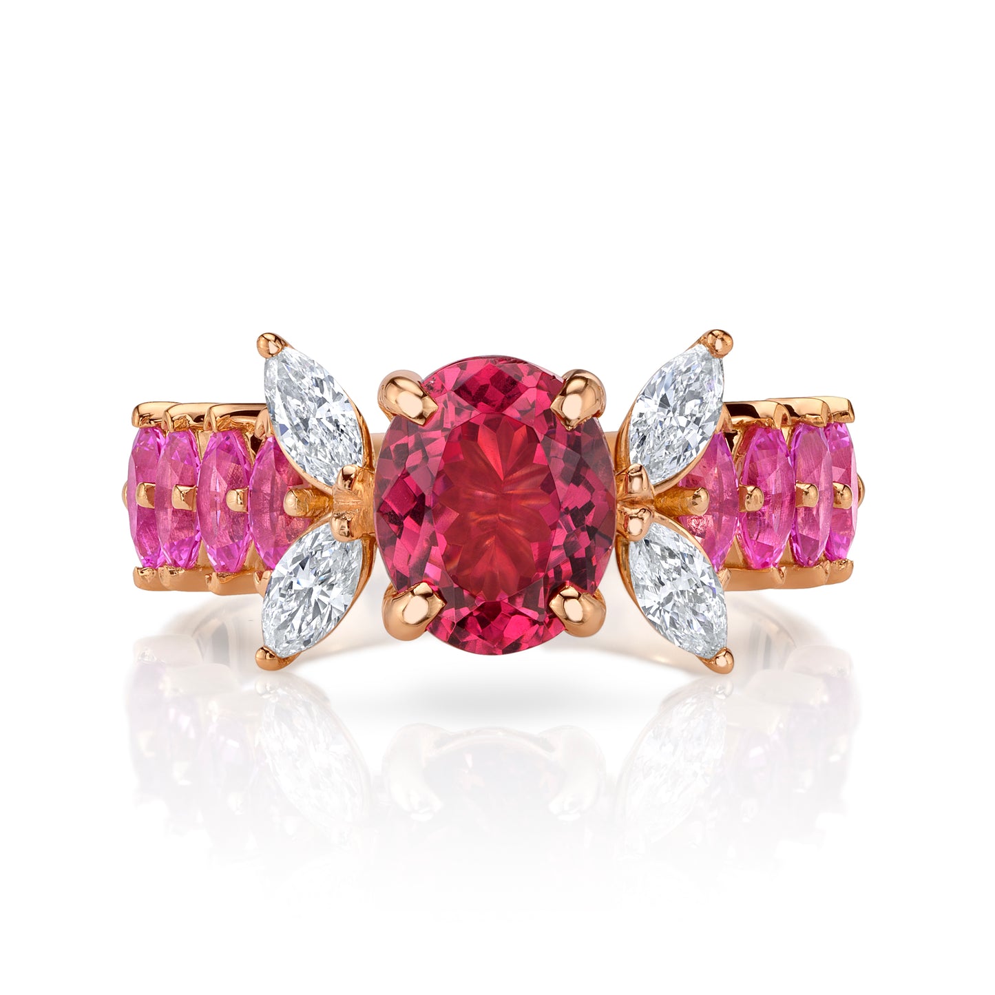 Untreated Oval Pink Spinel Ring