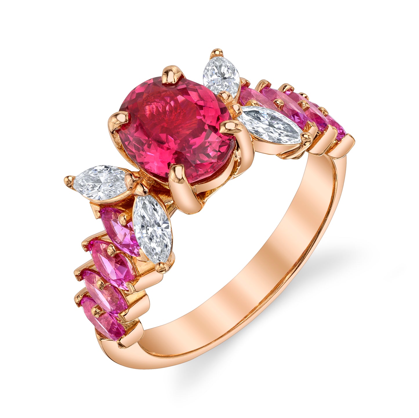 Untreated Oval Pink Spinel Ring