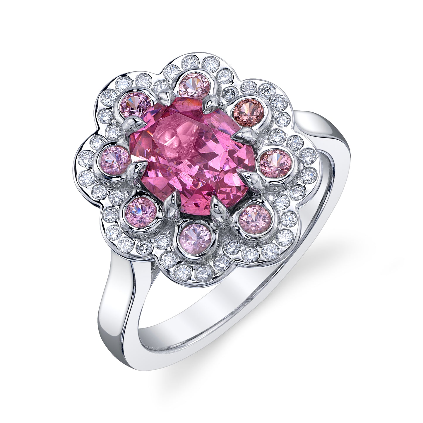Untreated Lotus Pink Garnet Ring