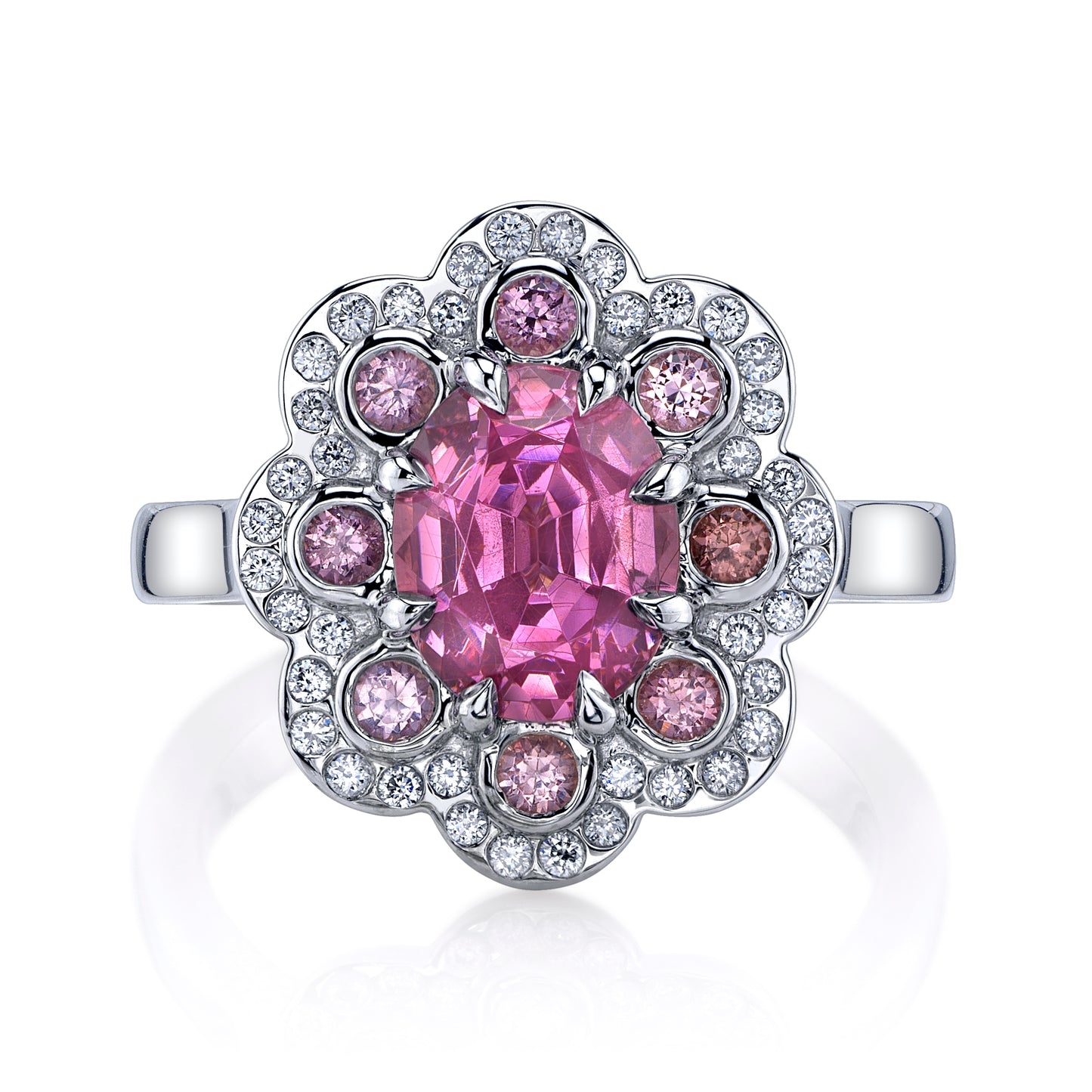 Untreated Lotus Pink Garnet Ring