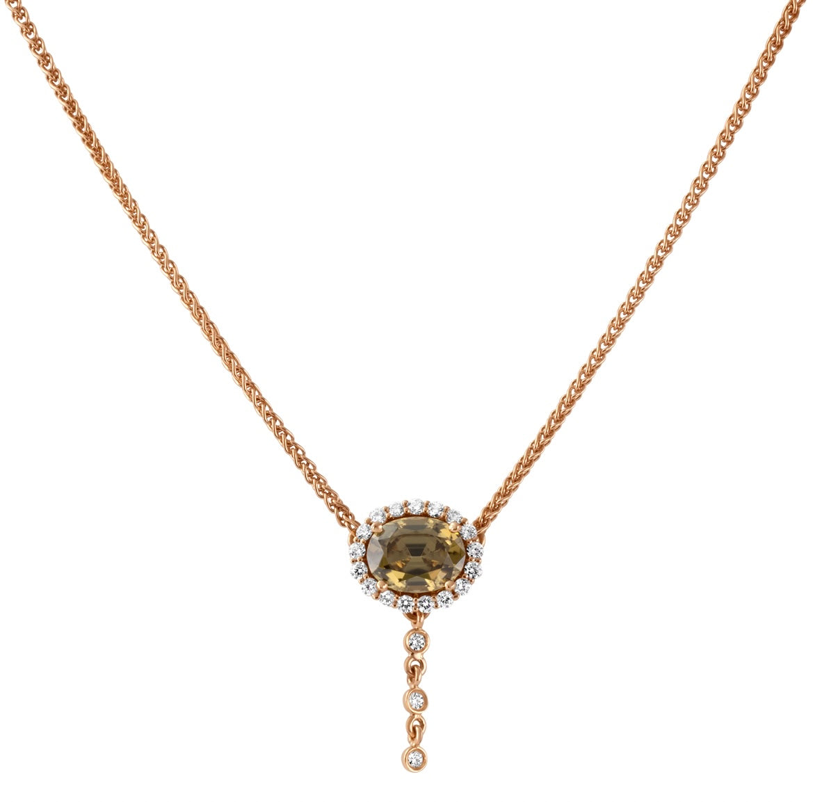 Untreated Burmese Earth Tone Zircon Necklace