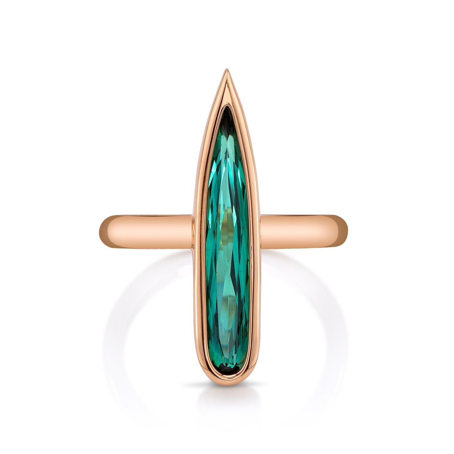 Untreated Brazilian Tourmaline Bezel Ring