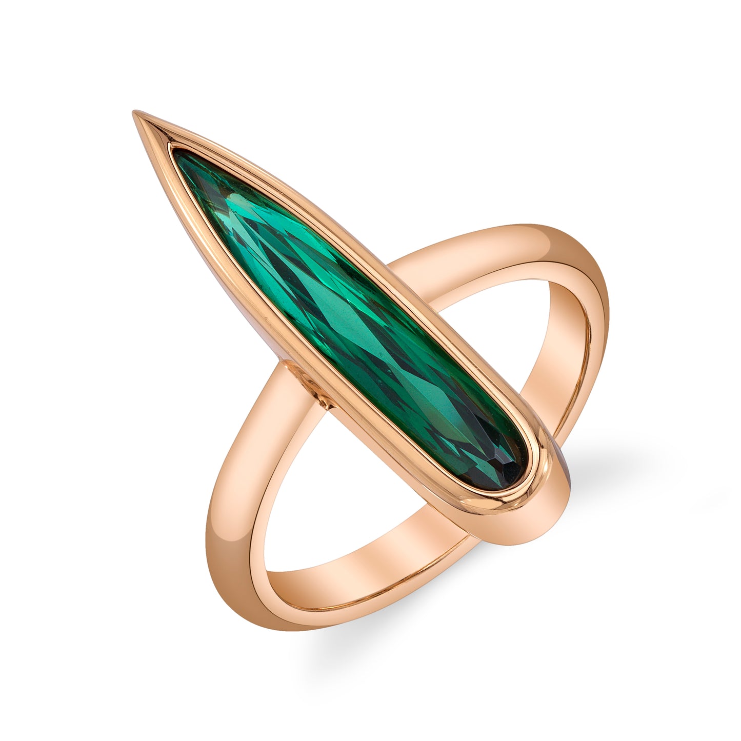 Untreated Brazilian Tourmaline Bezel Ring