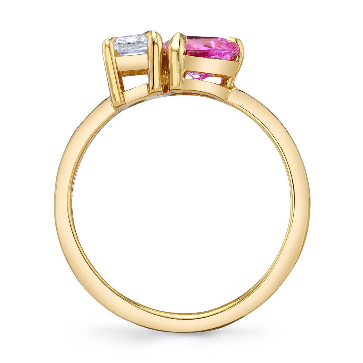 Diamond and Pink Sapphire Two-Stone Ring