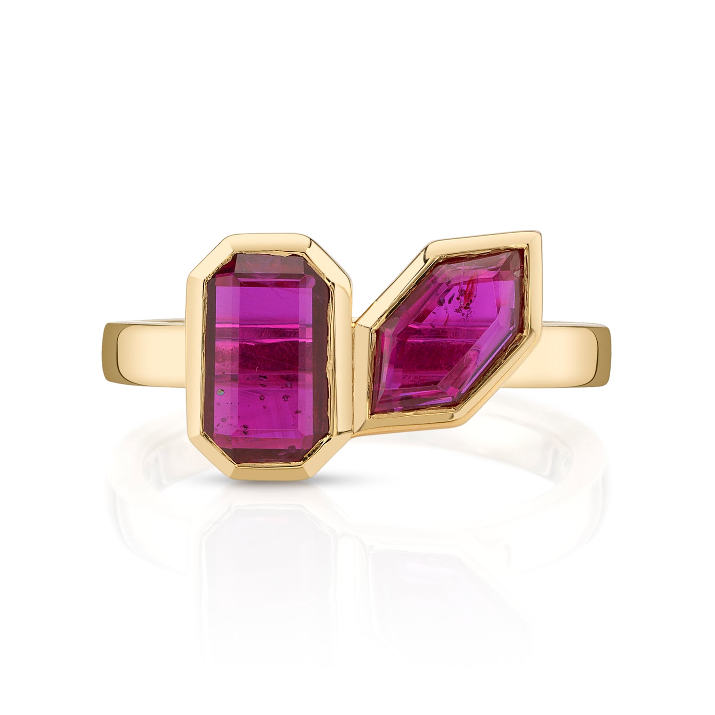 No Heat Mozambique Ruby Two Stone Ring