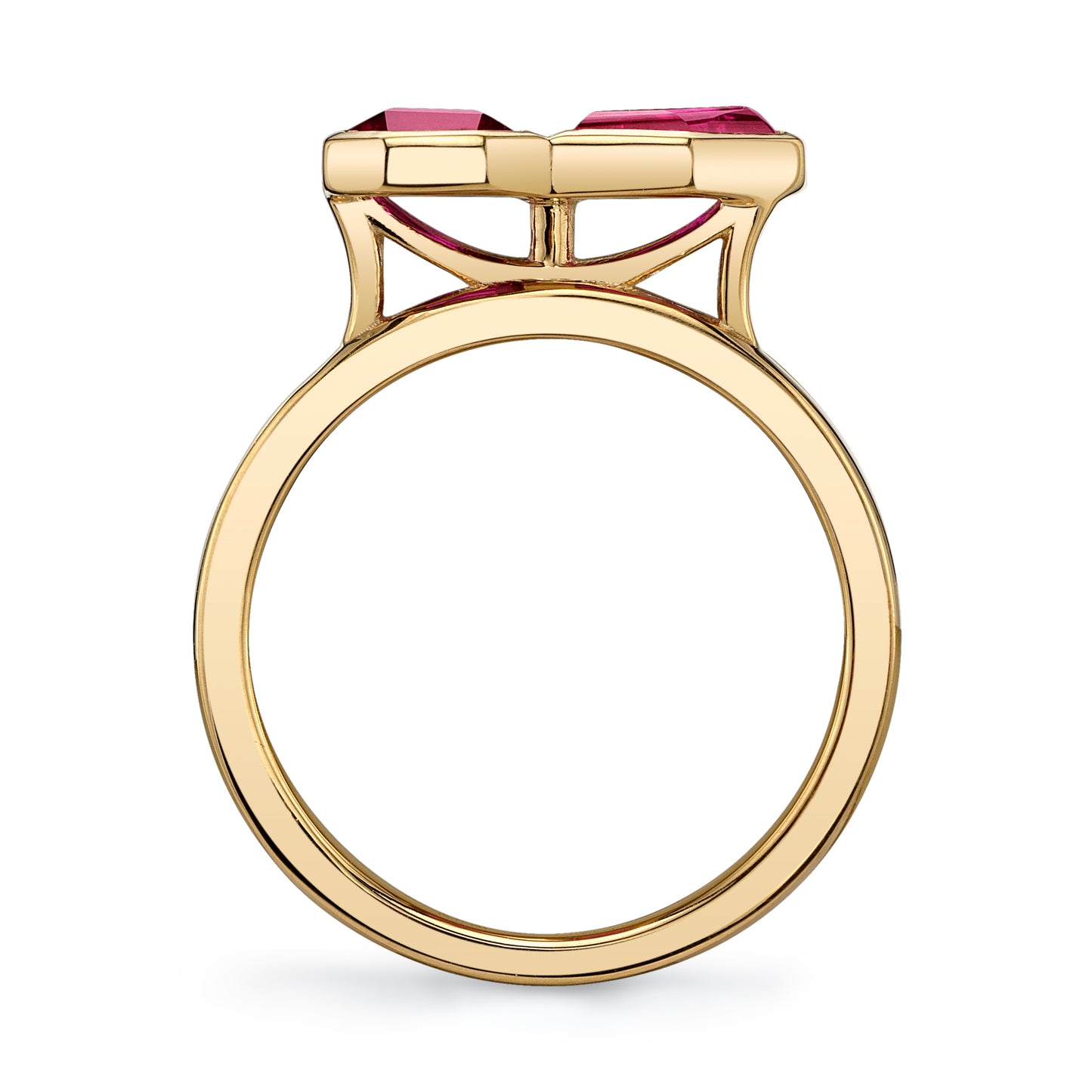 No Heat Mozambique Ruby Two Stone Ring