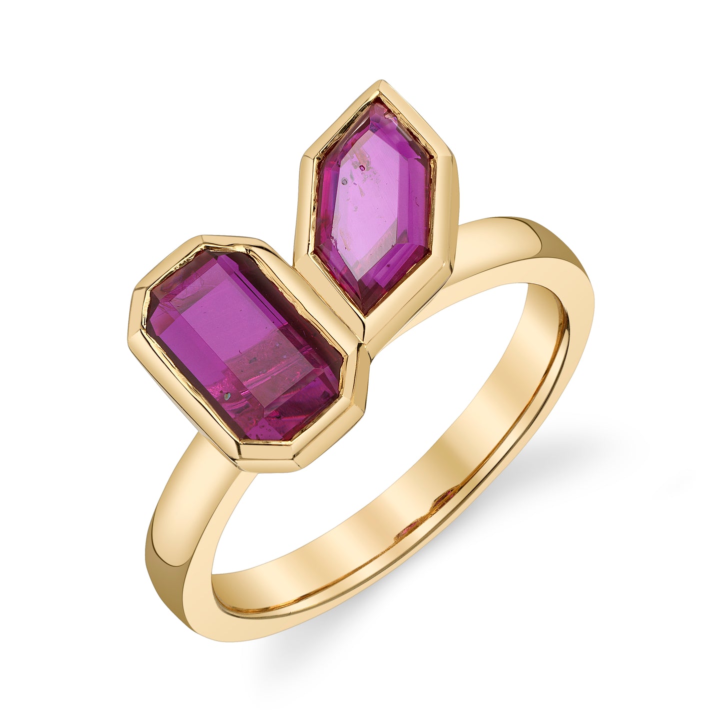 No Heat Mozambique Ruby Two Stone Ring