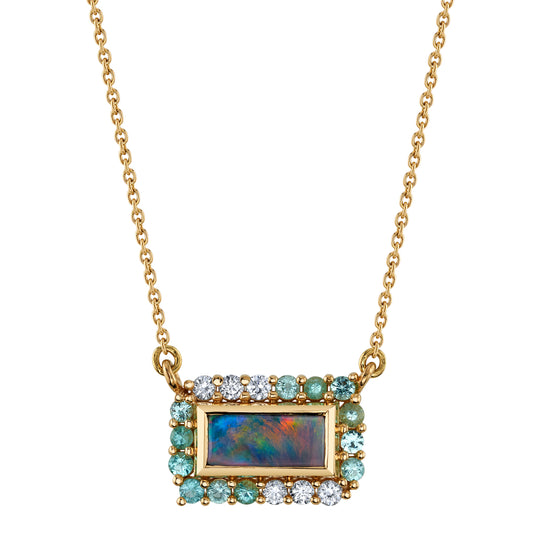 Untreated Australian Opal Pendant Necklace