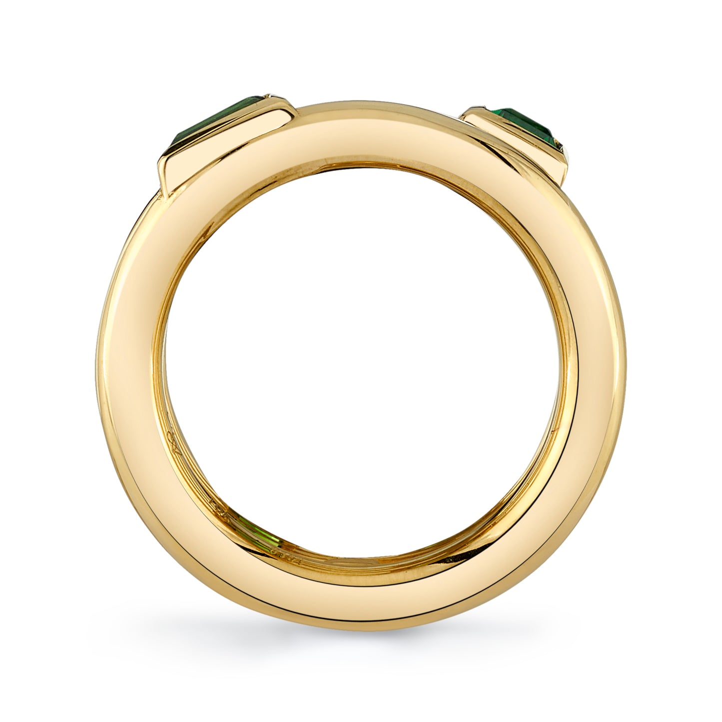 Untreated Tsavorite Garnet Baguette Pair Ring