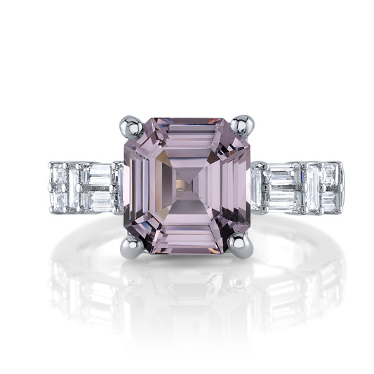 Untreated Silver Pink Burmese Spinel Ring