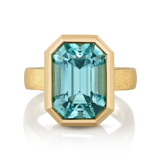 No Heat Nigerian Aquamarine Statement Ring