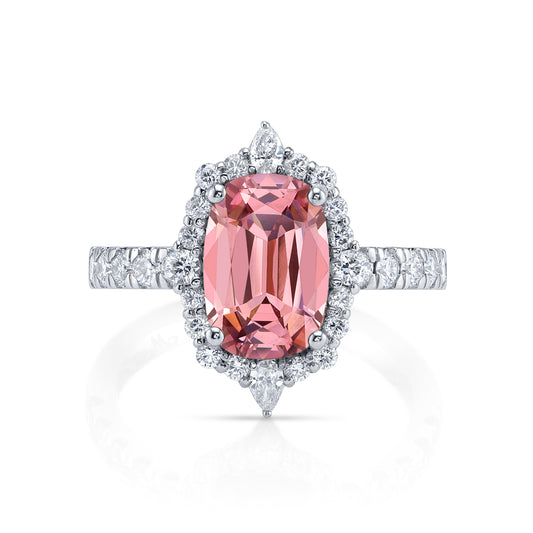 Untreated Peach Spinel Ring