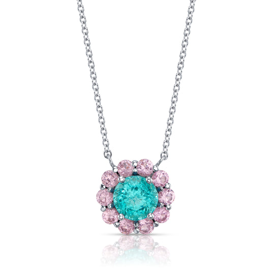 Natural GIA Paraiba Tourmaline and Spinel Necklace