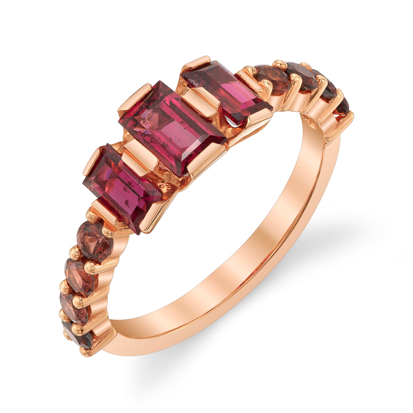 Untreated Red and Brownish Red Spinel Ring