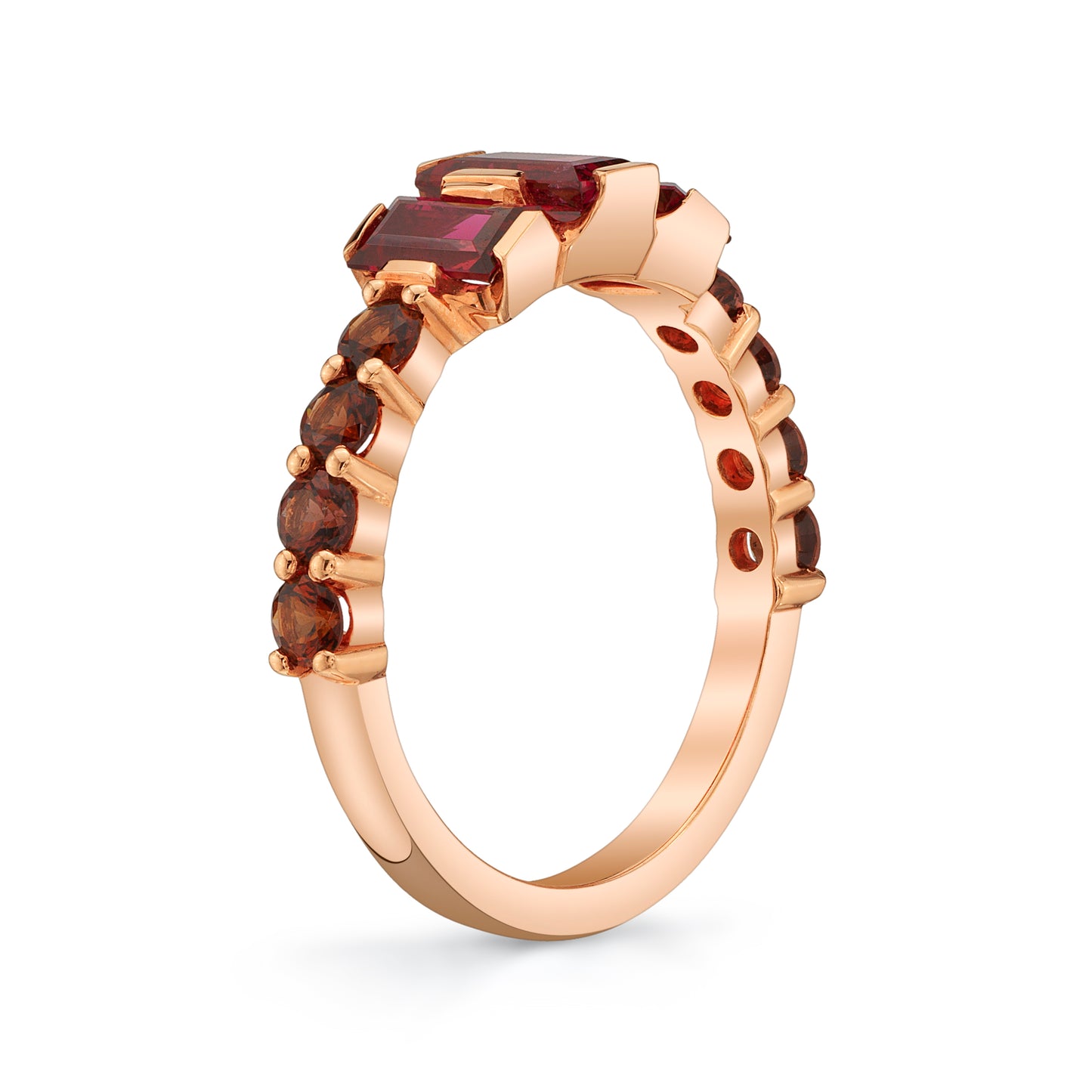 Untreated Red and Brownish Red Spinel Ring