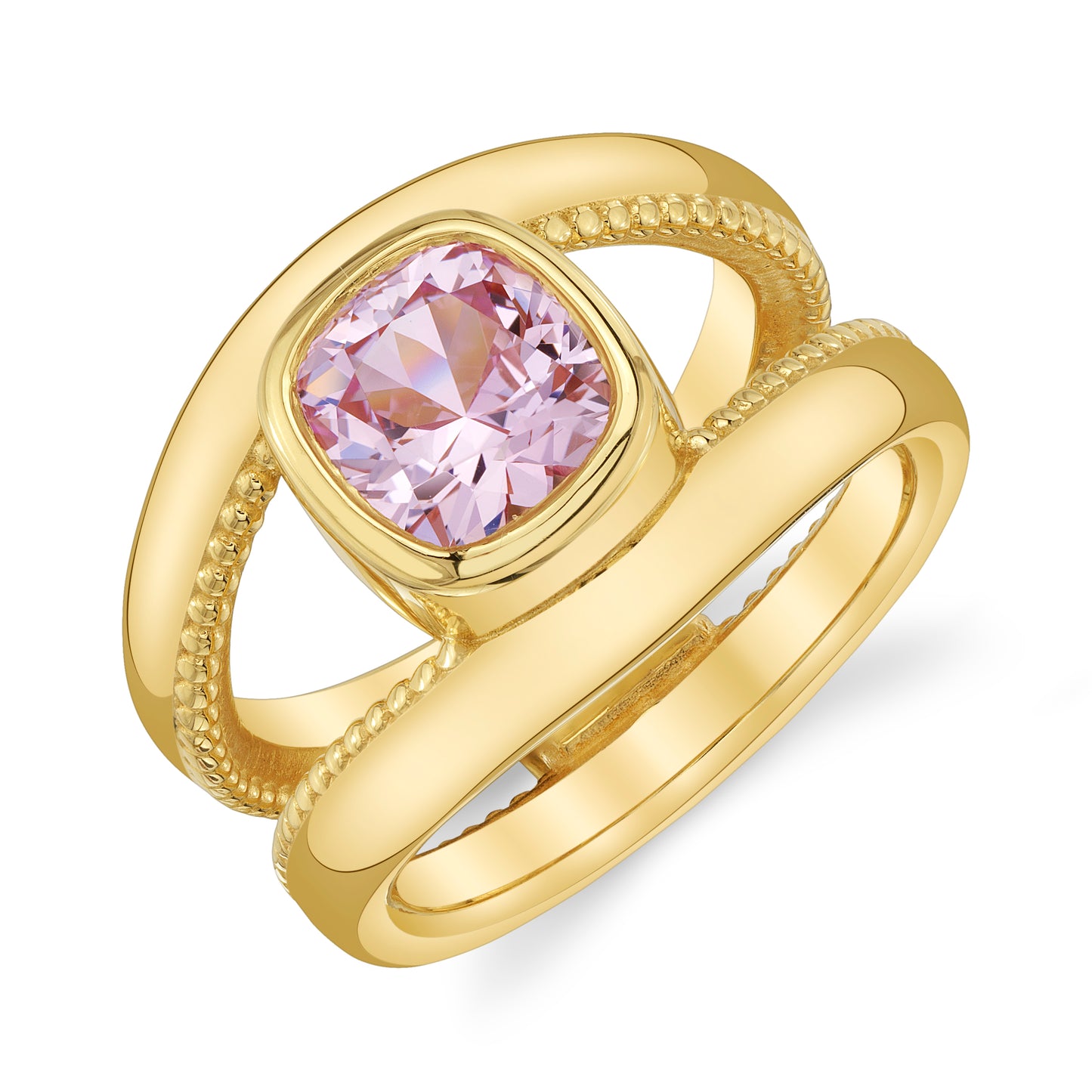 GIA No Heat Cushion Pink Sapphire Ring