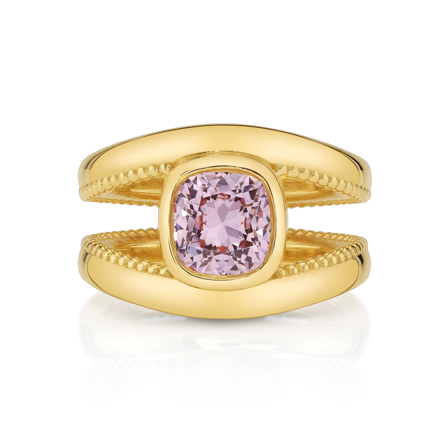 GIA No Heat Cushion Pink Sapphire Ring