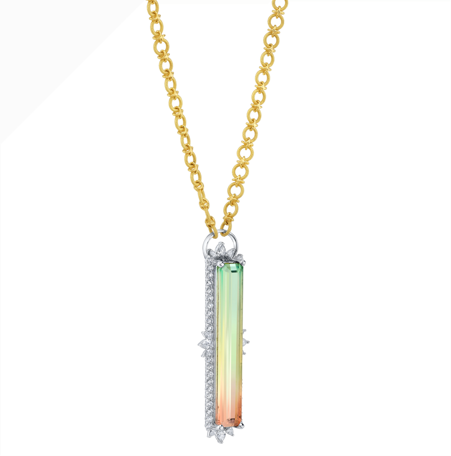 Untreated Watermelon Tourmaline Statement Necklace