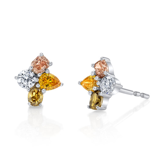 Natural Fancy Color Diamond Earring Studs