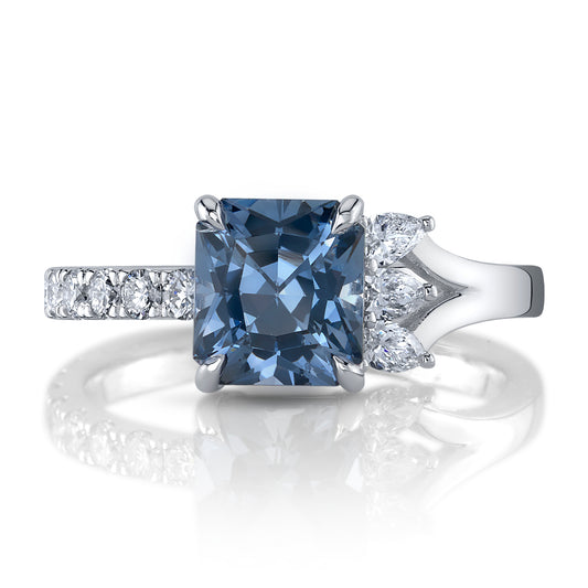 Untreated Sri Lanka Blue Spinel Ring