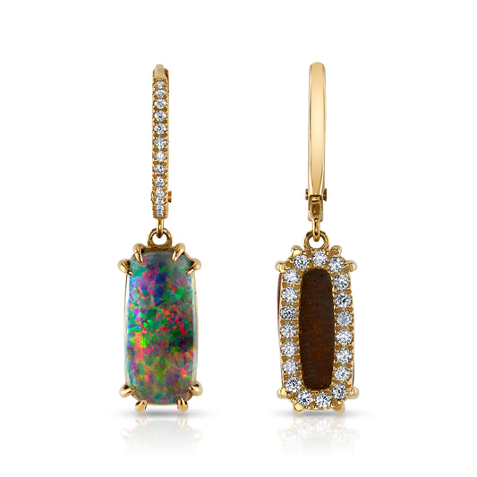 Natural Australian Boulder Opal Earrings