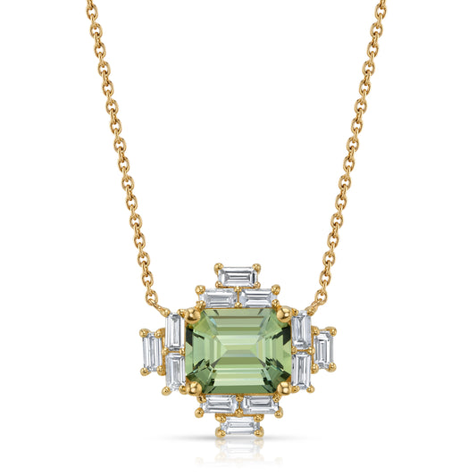 No Heat Sri Lanka Green Sapphire Necklace