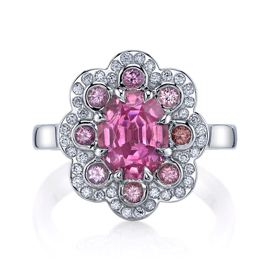 Untreated Lotus Pink Garnet Ring