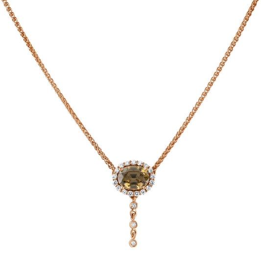 Untreated Burmese Earth Tone Zircon Necklace
