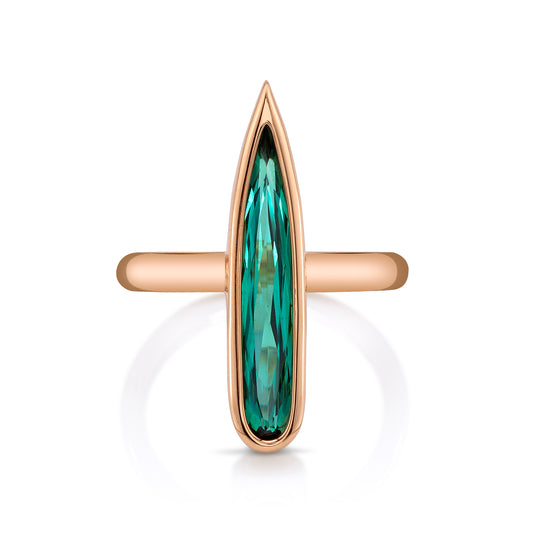 Untreated Brazilian Tourmaline Bezel Ring