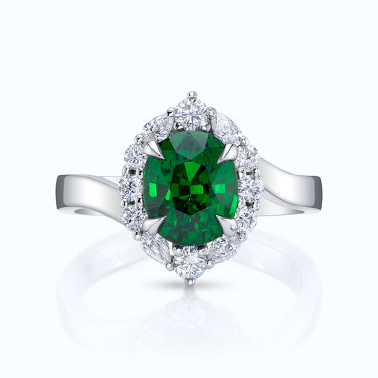 Untreated Tsavorite Garnet Ring