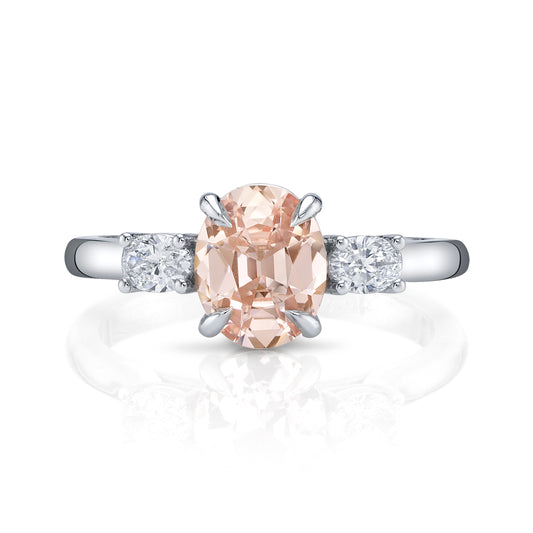 GIA No Heat Peach Sapphire Ring